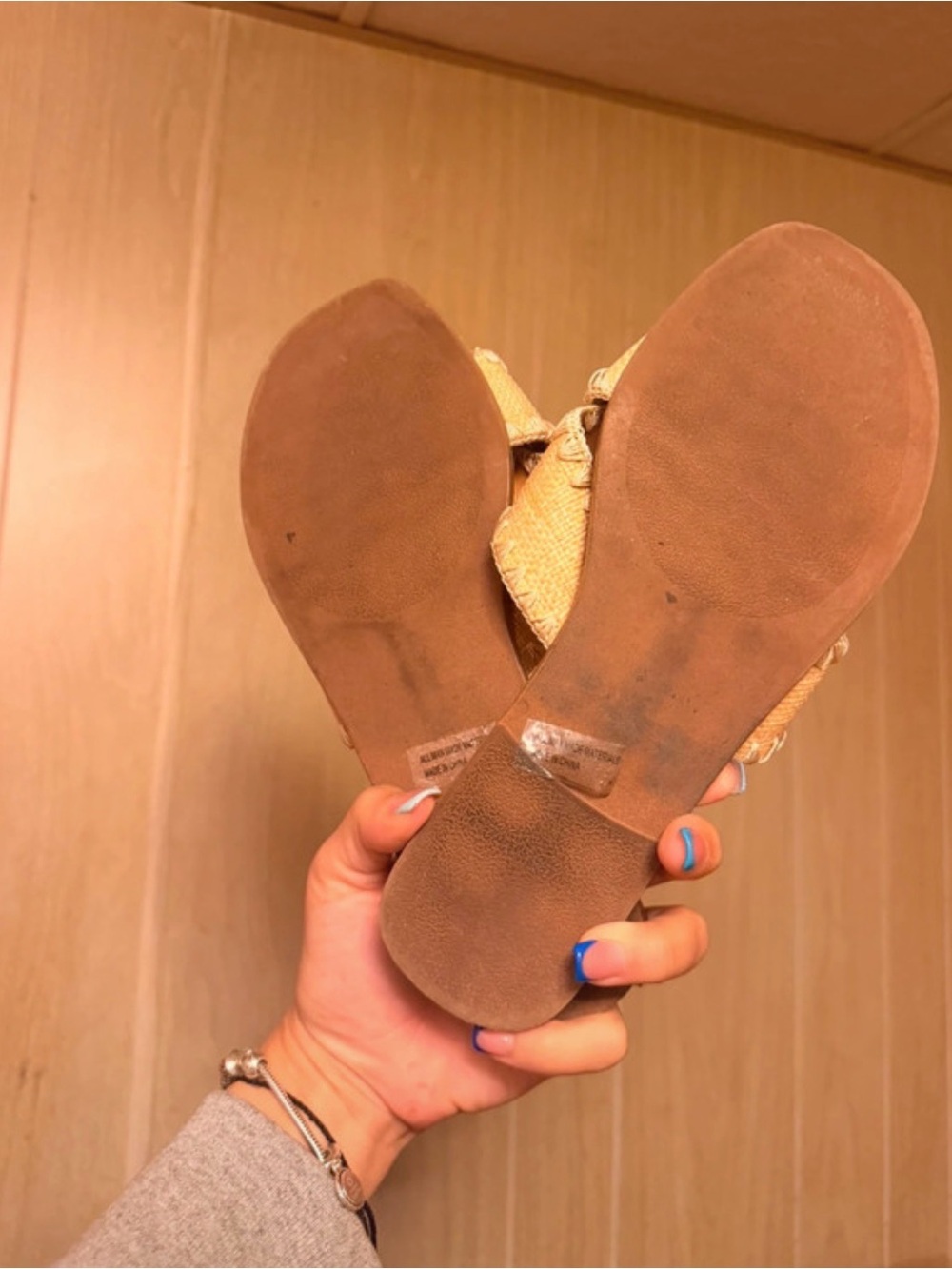 Beige Woven Crossband Slide Sandals - Women - Picture 3 of 3